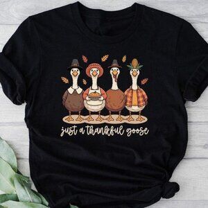 Funny Thanksgiving T-Shirt | Just a Thankful Goose Tee